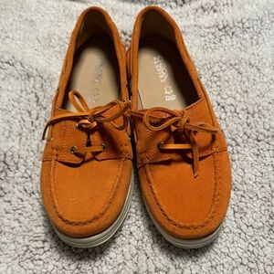 Geox  Orange Suede Loafers